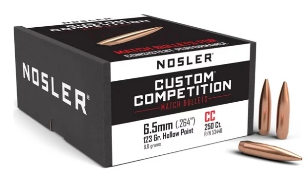 ПУЛЯ NOSLER 6.5MM 123GR HPBT CUSTOM COMPETITION BOX 250ШТ