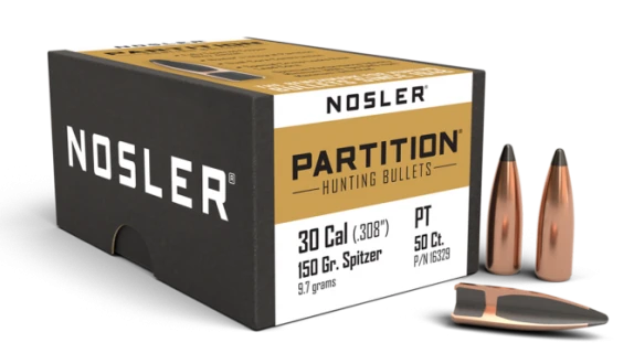 ПУЛЯ NOSLER 30CAL 150GR PARTITION HUNTING BULLETS BOX 50ШТ