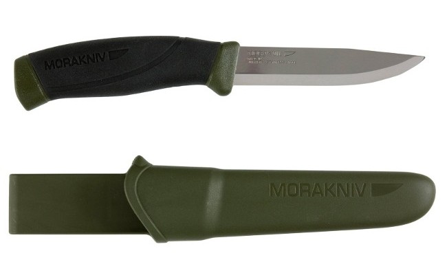 НОЖ ФИКСИРОВАННЫЙ MORAKNIV COMPANION MG S КЛИНОК STAINLESS STEEL РУКОЯТЬ ПРОРЕЗИНЕННАЯ ХАКИ