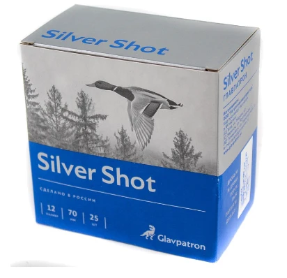 ПАТРОН ГЛАВПАТРОН SILVER SHOT ДРОБЬ №3 БИО 12/70 32ГР ИМПОРТНЫЙ ПОРОХ