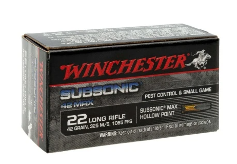 ПАТРОН WINCHESTER 22 LR 2,72 ГР 41GRN SUBSONIC MAX