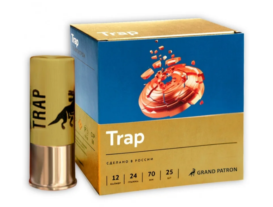 ПАТРОН GRAND PATRON ДРОБЬ № 7.5 12/70 24ГР TRAP- фото № 1