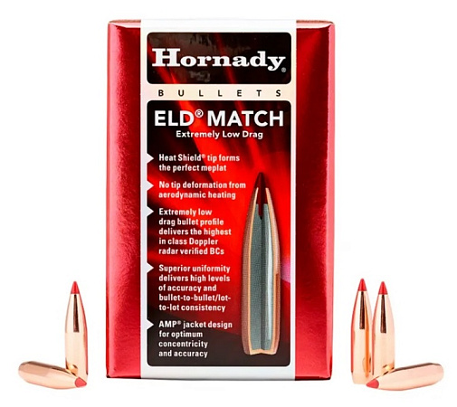 ПУЛЯ HORNADY 22 CAL 88 GR ELD-M 100ШТ