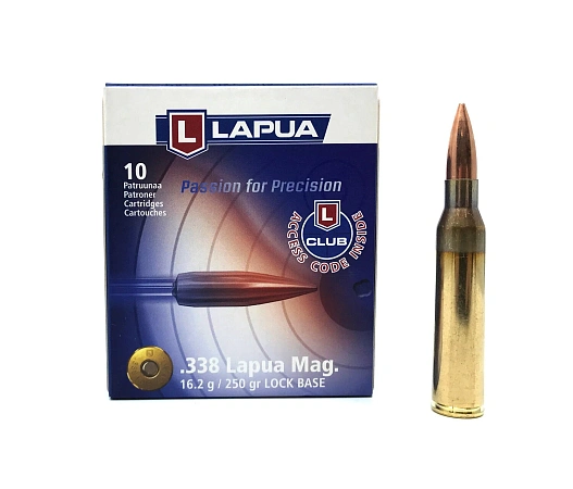 ПАТРОНЫ LAPUA 338 LAPUA MAG 16,2ГР 250GRN LOCK BASE