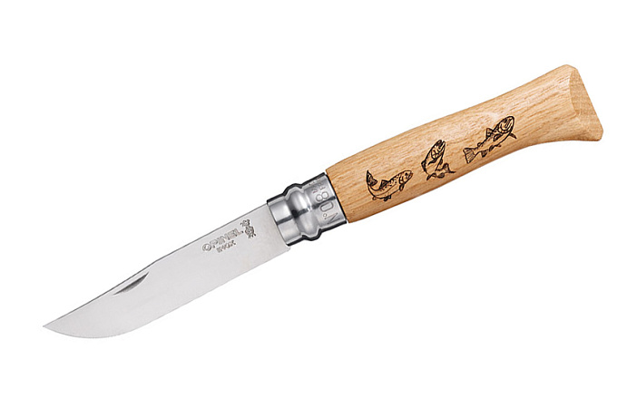 НОЖ СКЛАДНОЙ OPINEL №8 КЛИНОК INOX РУКОЯТЬ БЕРЕЗА КРАСНАЯ
