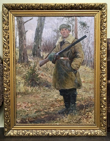 КАРТИНА ОХОТНИК 60Х77 СМ