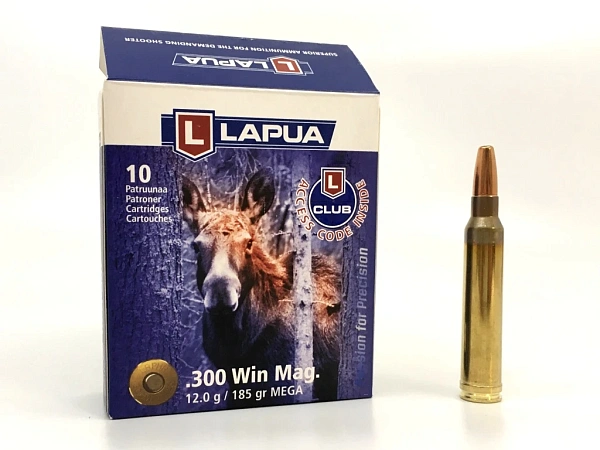 ПАТРОНЫ LAPUA 300 WIN MAG 12,0ГР 185GRN MEGA