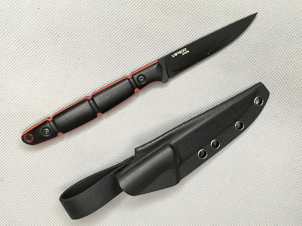 НОЖ ФИКСИРОВАННЫЙ NC CUSTOM VIPER КЛИНОК X105 РУКОЯТЬ МИКАРТА ЧЕРНАЯ КРАСНАЯ
