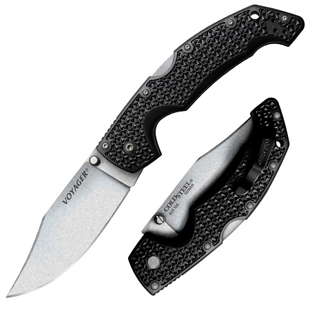 НОЖ СКЛАДНОЙ COLD STEEL VOYAGER CLIP LARGE PLANE EDGE КЛИНОК AUS10 РУКОЯТЬ G10