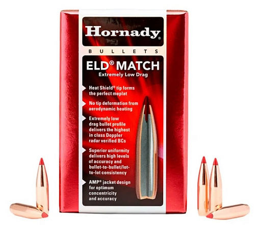 ПУЛЯ HORNADY 30 CAL .308 168 GR ELD MATCH BOX 100ШТ