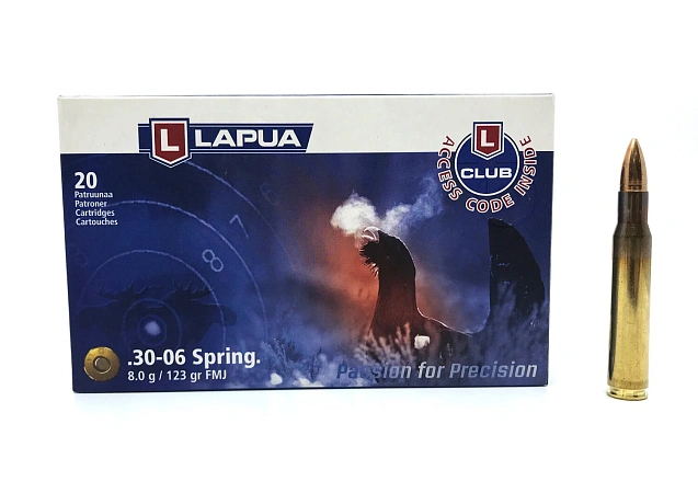 ПАТРОНЫ LAPUA 30-06 8,0ГР 123GRN FULL METALL JACKET
