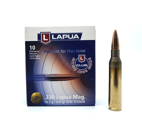 ПАТРОНЫ LAPUA 338 LAPUA MAG 16,2ГР 250GRN OTM SCENAR