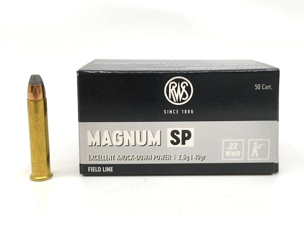 ПАТРОНЫ RWS 22 WIN MAG 2,6ГР 40GRN SP
