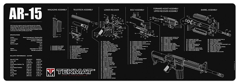 МАТ TEKMAT AR15 ДЛЯ ЧИСТКИ ОРУЖИЯ 30 X 91