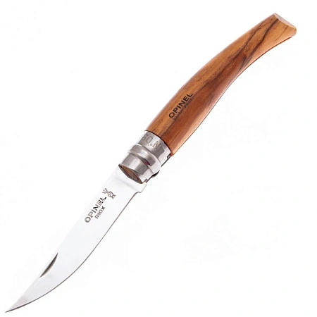 НОЖ СКЛАДНОЙ ФИЛЕЙНЫЙ OPINEL №8 КЛИНОК INOX РУКОЯТЬ ОЛИВКОВОЕ ДЕРЕВО