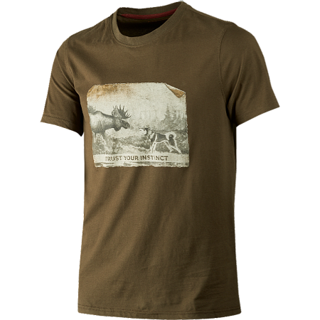 ФУТБОЛКА HARKILA ODIN MOOSE &DOG WILLOW GREEN