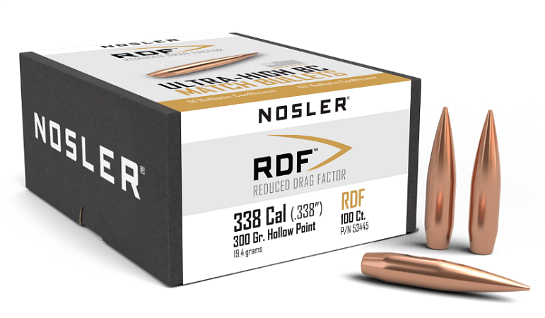 ПУЛЯ NOSLER 338CAL 300GR RDF HOLLOW POINT BOX 100ШТ