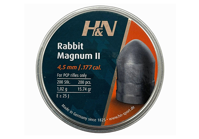 ПУЛИ ПНЕВМАТИЧЕСКИЕ 4,5 ММ H&N RABBIT MAGNUM II 1,02 ГР 200 ШТ