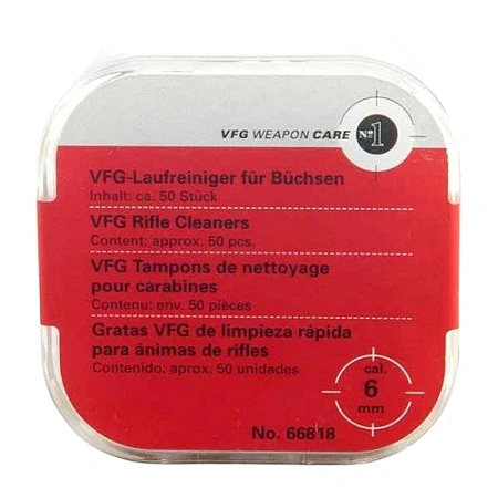 ПАТЧИ VFG ДЛЯ БЫСТРОЙ ЧИСТКИ ОРУЖИЯ 6MM БАНКА 50ШТ