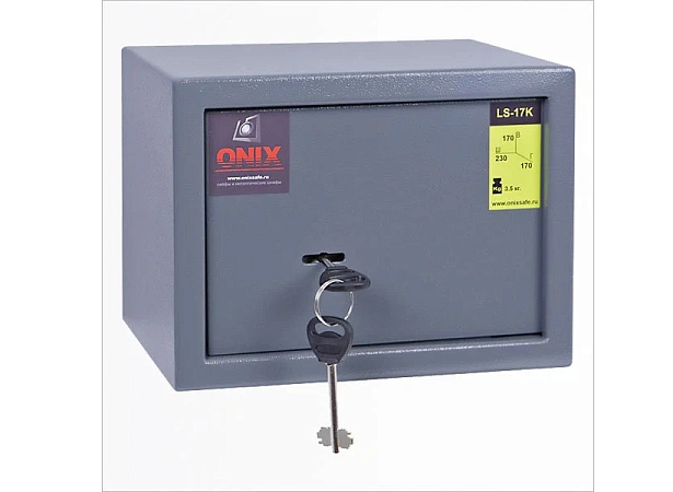 СЕЙФ ПИСТОЛЕТНЫЙ ONIX ALFREDO LS-17K 170Х230Х170ММ 3,5КГ 1 КЛЮЧЕВОЙ ЗАМОК ГРАФИТОВЫЙ