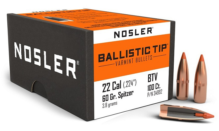 ПУЛЯ NOSLER 22CAL 60GR BALLISTIC TIP VARMINT BOX 100ШТ