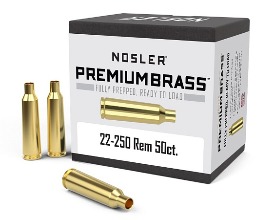 ГИЛЬЗА NOSLER 22 250REM PREMIUM BRASS 50ШТ