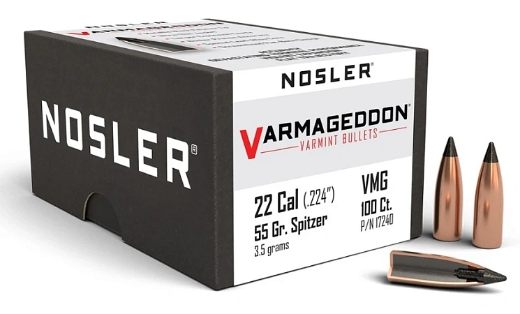 ПУЛЯ NOSLER 22CAL 55GR VARMAGEDDON VARMINT BULLETS 100ШТ
