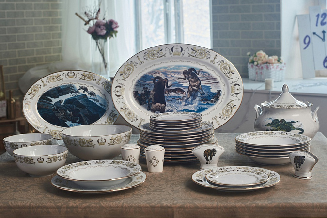 СТОЛОВЫЙ СЕРВИЗ 6 ПЕРСОН ГОРНАЯ ОХОТА