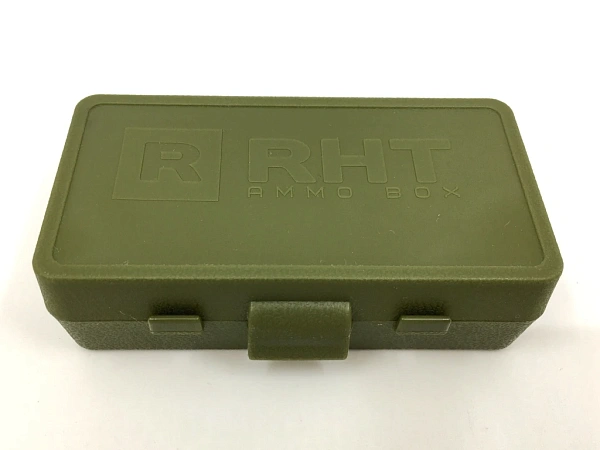 КОРОБКА НА 50 ПАТРОНОВ RHT 9MM LUGER 9X19 9ММ МАКАРОВ  345TK 380 ACP RHT AMMO BOX ЗЕЛЕНЫЙ