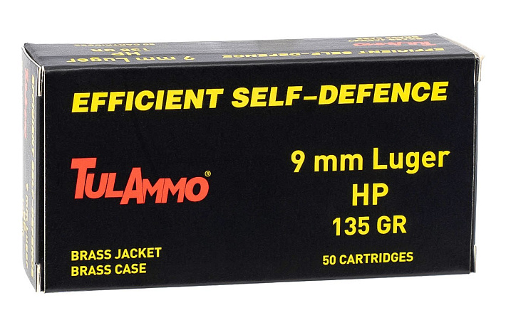 ПАТРОН ТПЗ 9Х19 9MM LUGER HP 135GR 8,7ГР ЛАТУНЬ