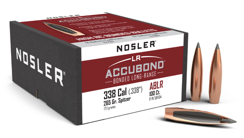 ПУЛЯ NOSLER 338CAL 265GR  ACCUBOND LONG RANGE BOX 100ШТ