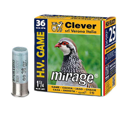 ПАТРОНЫ CLEVER MIRAGE T3 H.V. GAME ДРОБЬ №0 12/70 36ГР