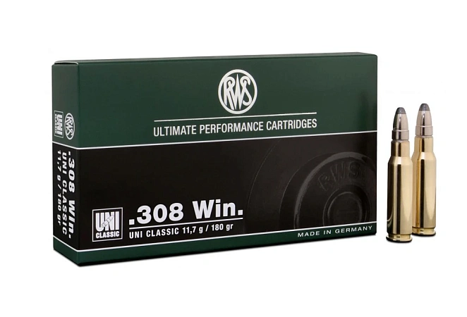 ПАТРОНЫ RWS 308 WIN 11,7ГР (180GRN) UNI CLASSIC
