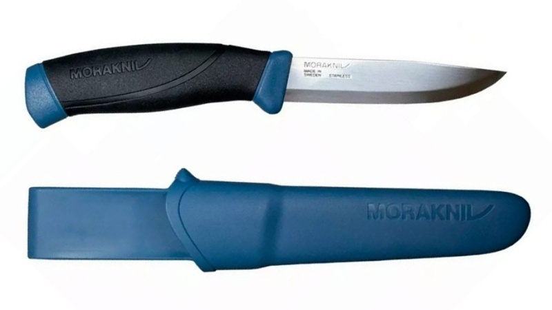 НОЖ ФИКСИРОВАННЫЙ MORAKNIV COMPANION NAVY BLUE КЛИНОК STAINLESS STEEL РУКОЯТЬ ПРОРЕЗИНЕННАЯ СИНЯЯ