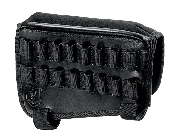 ПАТРОНТАШ С ГРЕБНЕМ НА ПРИКЛАД RISERVA НА 8 ПАТРОНОВ ВЫСОТА ГРЕБНЯ 2,5 СМ КОЖА ЧЕРНЫЙ