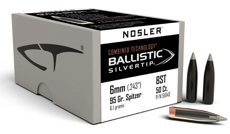 ПУЛЯ NOSLER 6MM 95GR BALLISTIC SILVERTIP BOX50ШТ