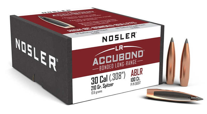 ПУЛЯ NOSLER 30CAL 210GR ACCUBOND BONDED LONG RANGE BOX 100ШТ