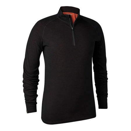 ЛОНГСЛИВ ТЕРМОБЕЛЬЁ DEERHUNTER QUINN MERINO 1/2 МОЛНИЯ BLACK OAK
