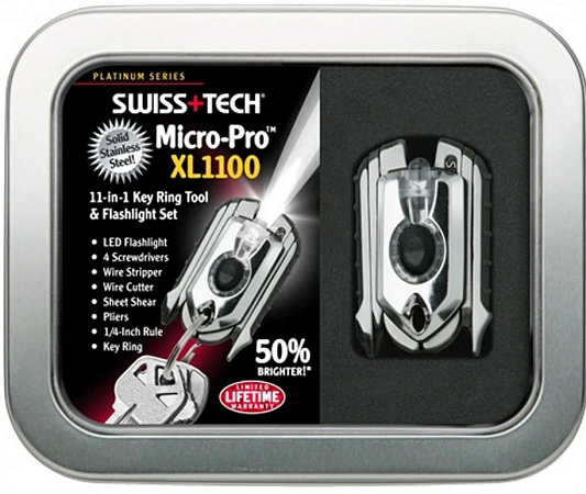 МИКРО НАБОР ИНСТРУМЕНТОВ ПОДАРОЧНАЯ УПАКОВКА SWISS TECH PPTWSS-XL11 MICRO-PRO XL1100 11-IN-1